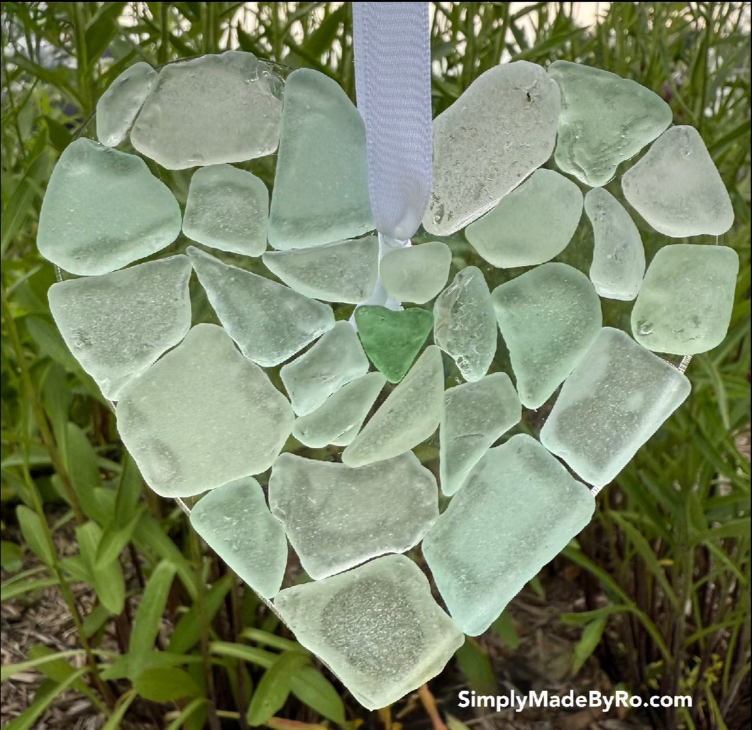 Sea glass heart