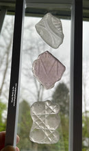 Purple M sea glass display