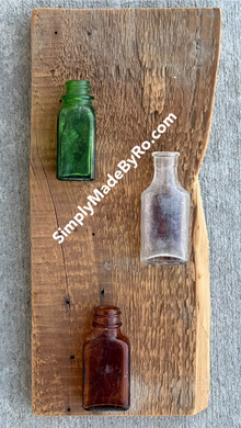 Plank with 3 bottles