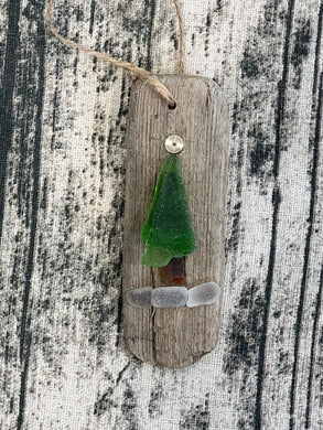 Sea glass Christmas tree ornament