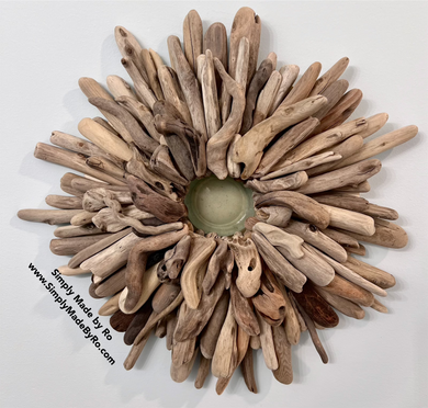 RESERVED FOR CATHERINE  Bottle Bottom driftwood wreath