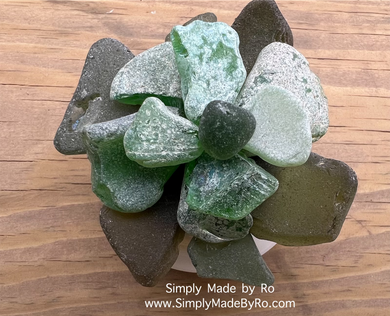 sea glass succulent decor (medium)