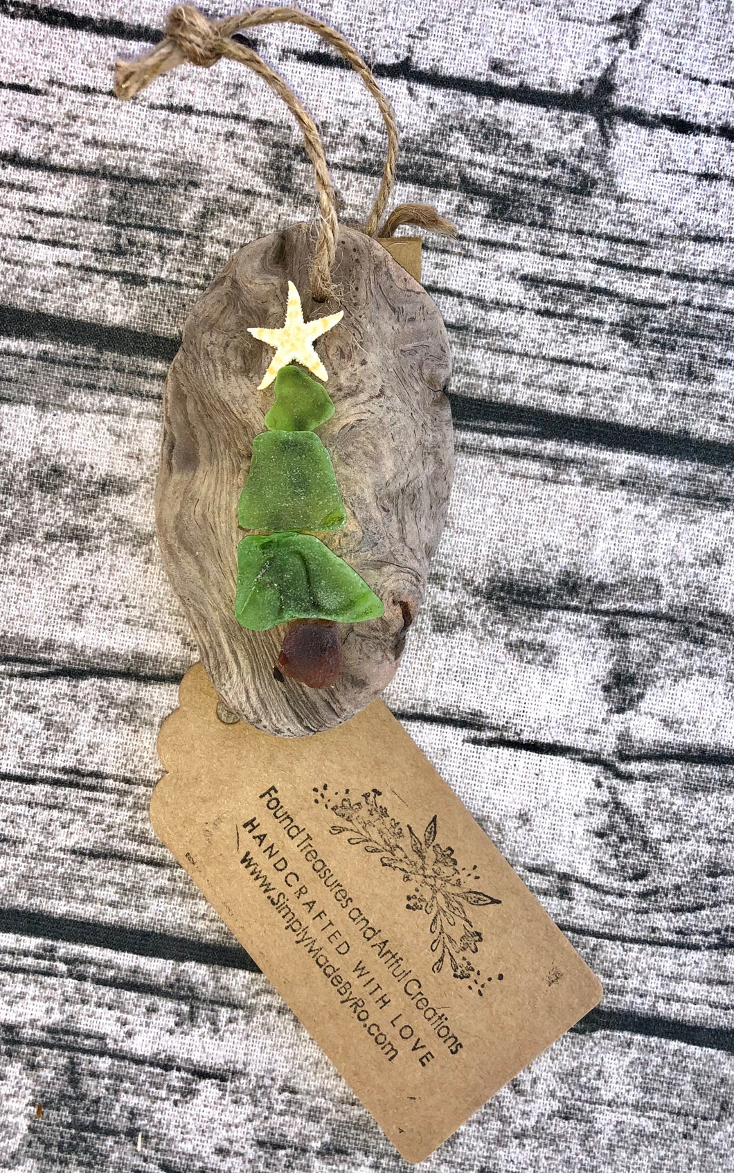 Sea glass Christmas Tree ornament (small)