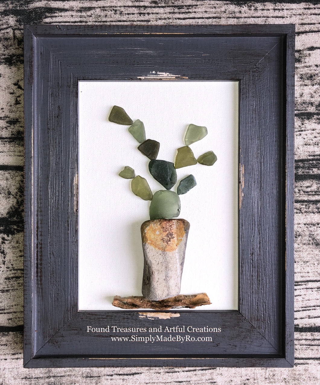 Potted Cactus gray 5x7