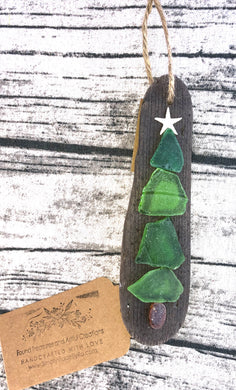 Sea glass Christmas Tree ornament (large)